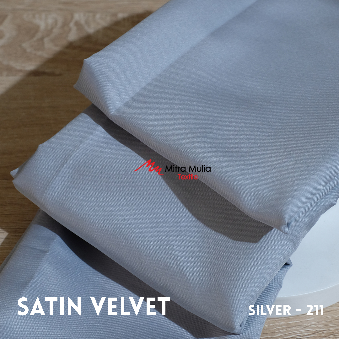 Gambar 1. Satin Velvet Kode 211 Warna Abu Silver  Part 1