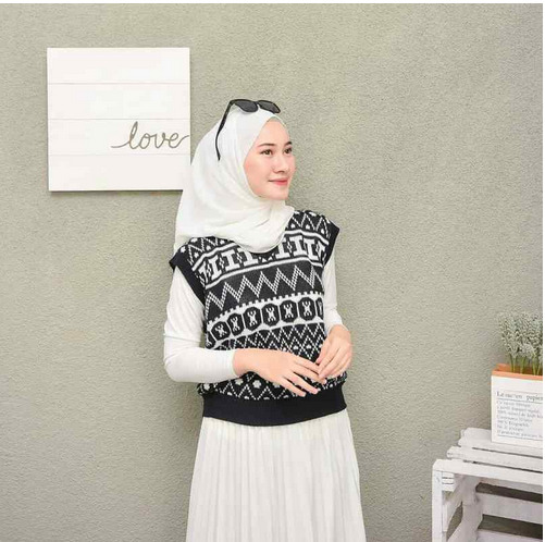 Vest knit untuk outer atasan kaos kulot wolfis