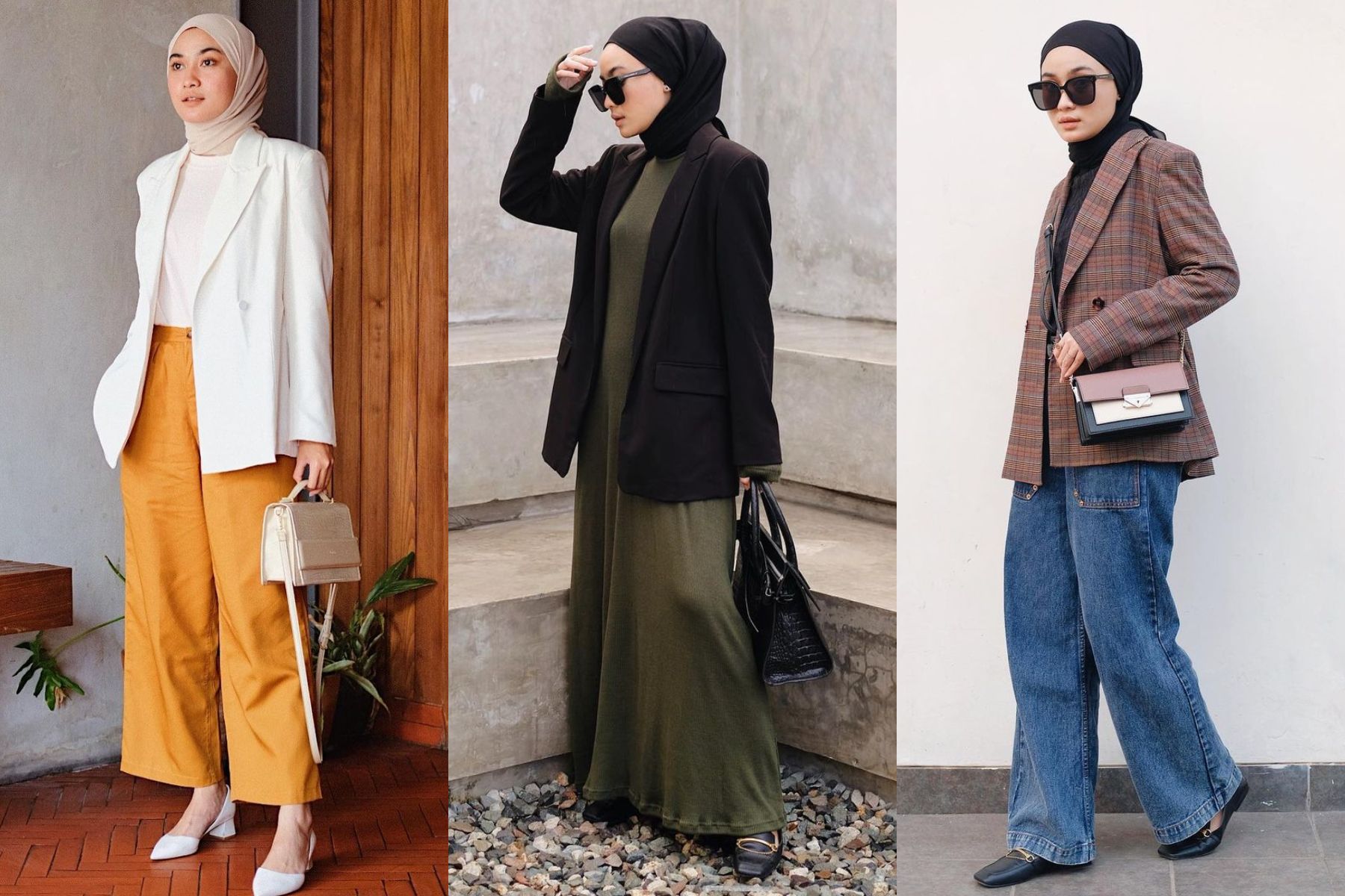 Kombinasi Jaket Blazer Wanita dan Hijab Untuk Tampilan Kasual yang ...