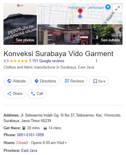 Source: Google Business